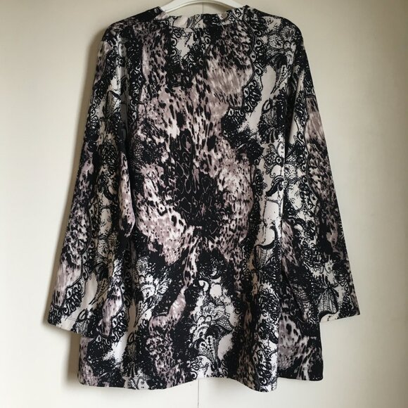 Vintage Damask Lace & Flowers Knit Open Cardigan - Picture 2 of 15